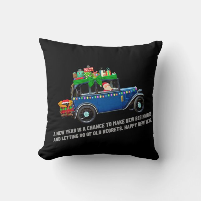 glückliches neues Jahr Kissen (Vorderseite)