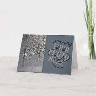 Glückliches neues Jahr-Silber mit Foto Feiertagskarte