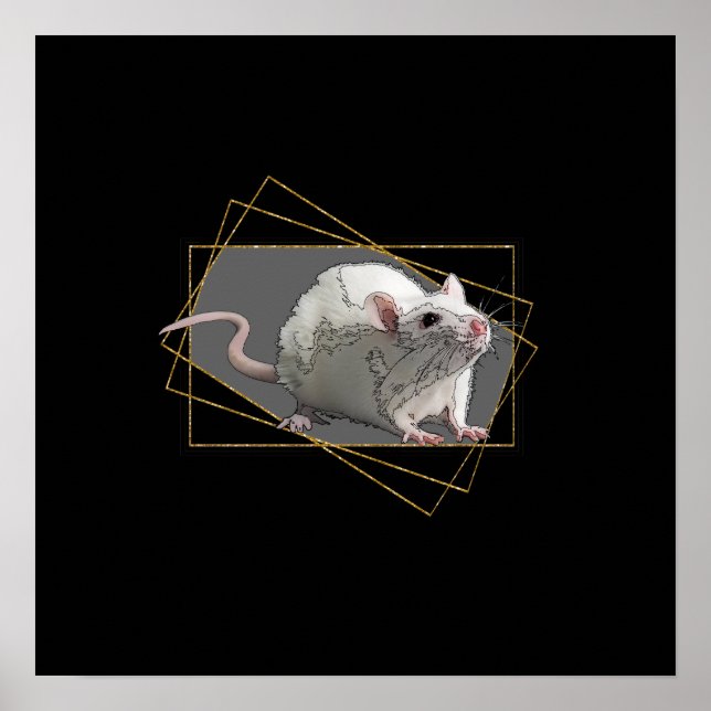 glückliches neues Jahr, stilvoll, schwarz, gold, 2 Poster (Vorne)