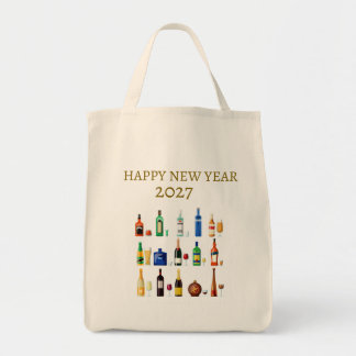 Glückliches Neues Jahr Wein-Tasche Tragetasche