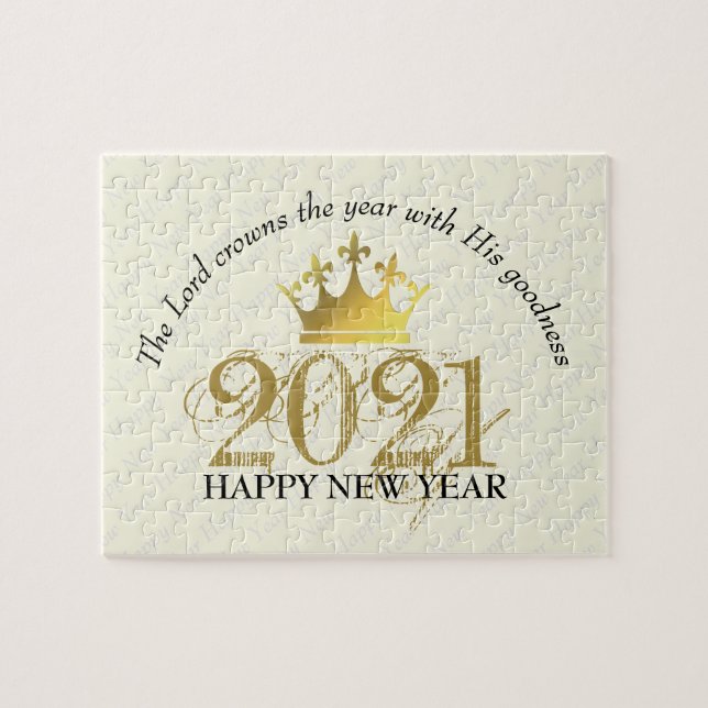 GLÜCKLICHES NEUJAHR | Der Herr kront das Jahr | 20 Puzzle (Horizontal)