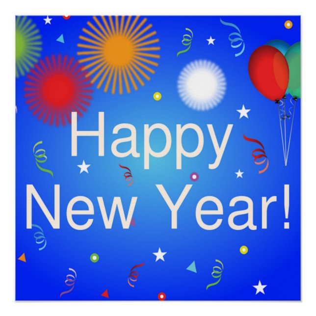 GLÜCKLICHES NEUJAHR POSTER (Vorderseite)