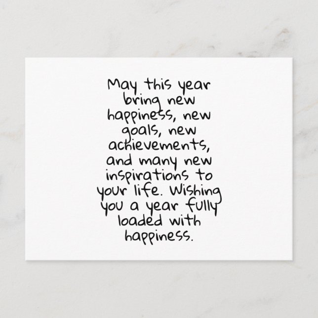 GLÜCKLICHES NEUJAHR POSTKARTE (Vorderseite)