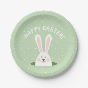 Glückliches niedliches Häschen Ostern Pappteller