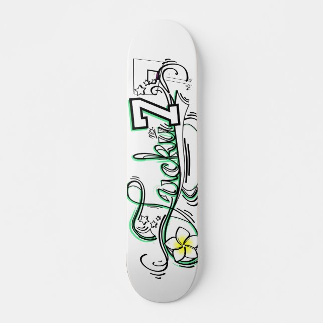 Glückliches Nr. 7- klares Skateboard (Vorne)