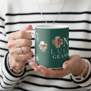 Glückliches Oma-Grünes-Kleeblatt-Foto Kaffeetasse