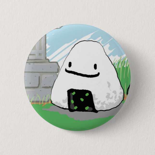 Glückliches Onigiri Button (Vorderseite)