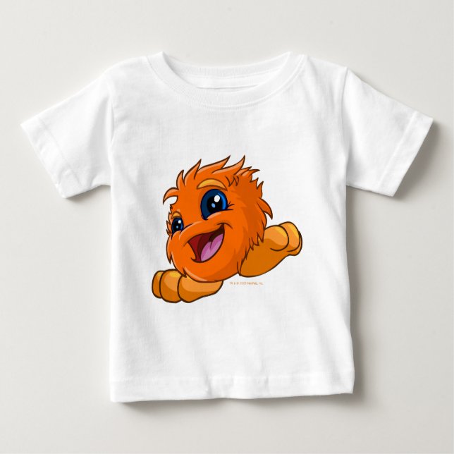 Glückliches orange JubJub Baby T-shirt (Vorderseite)