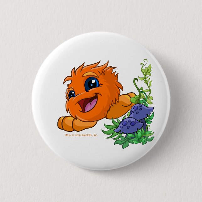 Glückliches orange JubJub in Neopia Zentrale Button (Vorderseite)
