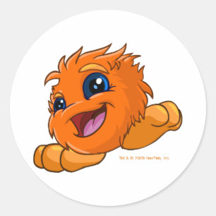 Glückliches orange JubJub Runder Aufkleber