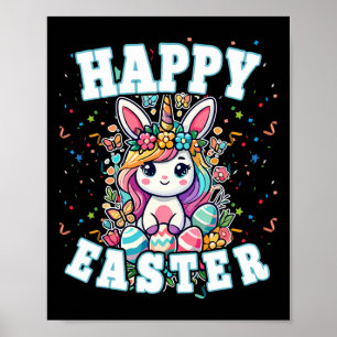 Glückliches Osterhase Einhorn Osterhase Jungen Kle Poster