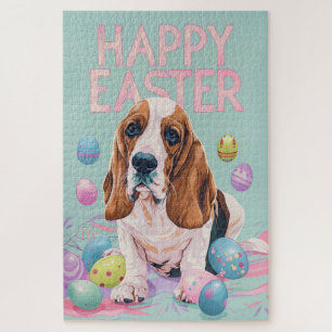 Glückliches Ostern Basset Hound Puzzle