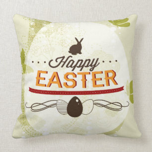Glückliches Ostern-Grün Kissen