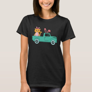 Glückliches Ostern Katze Hase Fährt LKW Jungen Kle T-Shirt