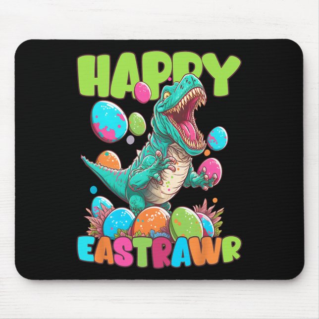Glückliches Ostern Kleiner Junge Kinder T-Rex Oste Mousepad (Vorne)