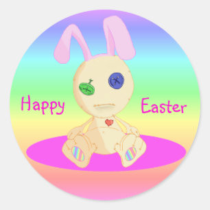 Glückliches Ostern-Meisterstück Lil bequem Runder Aufkleber