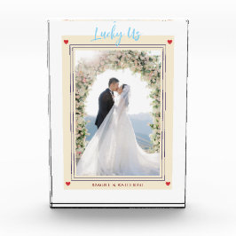Glückliches Paar Romantische Hochzeit Fotoblock