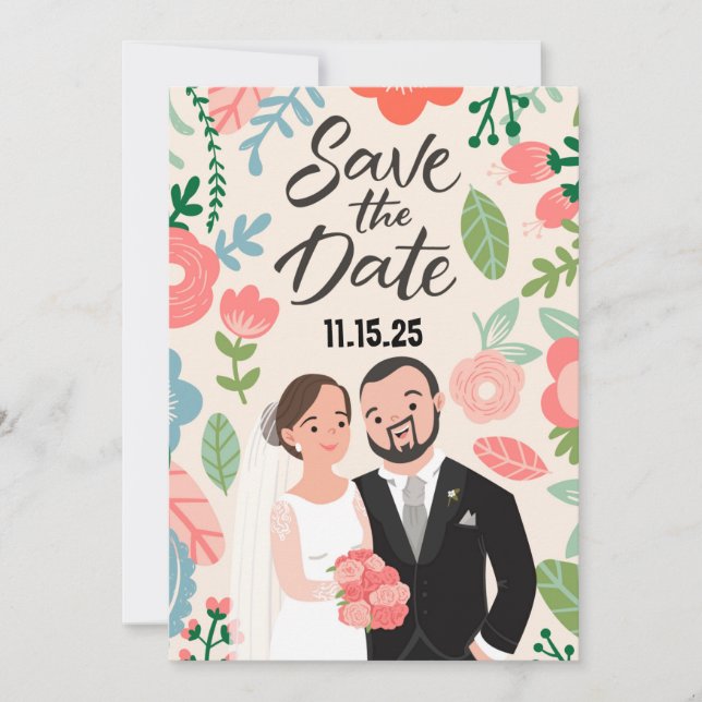 Glückliches Paar Save The Date (Vorderseite)