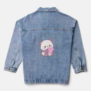 Glückliches Panda-Design Positive Niedliche Vibe Jeansjacke