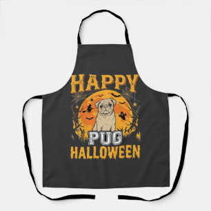 Glückliches Pug Halloween Grusel Hund Design_1 Schürze