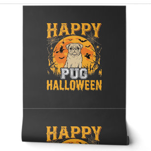 Glückliches Pug Halloween Gruseliger Hund Design_1 Tapete