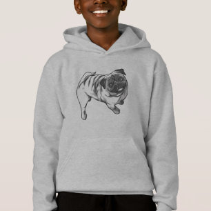 Glückliches Pug-Lächeln Design Hoodie