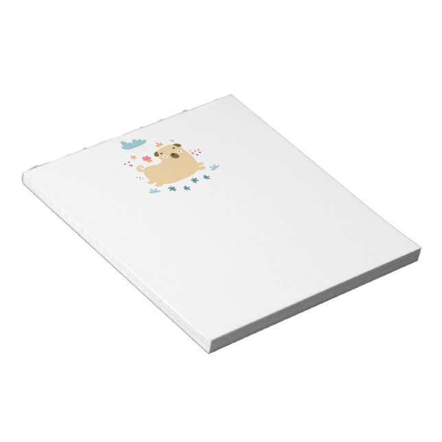 Glückliches Puggy Notizbuch Notizblock (angewinkelt)