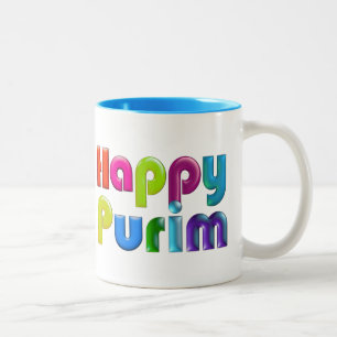 GLÜCKLICHES PURIM flippiges Geschenk Zweifarbige Tasse