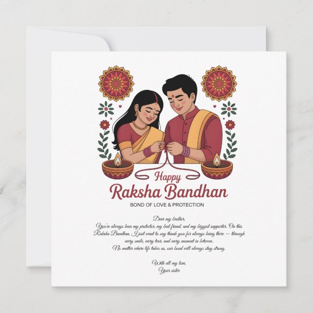 Glückliches Raksha Bandhan-Karten-Design (Vorderseite)
