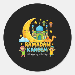 Glückliches Ramadan Mubarak für Jungen Jugend Rama Runder Aufkleber