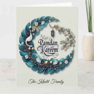 Glückliches Ramadan Mubarak   Ramadan Kareem Blau  Karte