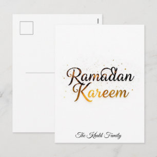 Glückliches Ramadan Mubarak Ramadan Kareem Gold Mu Feiertagspostkarte