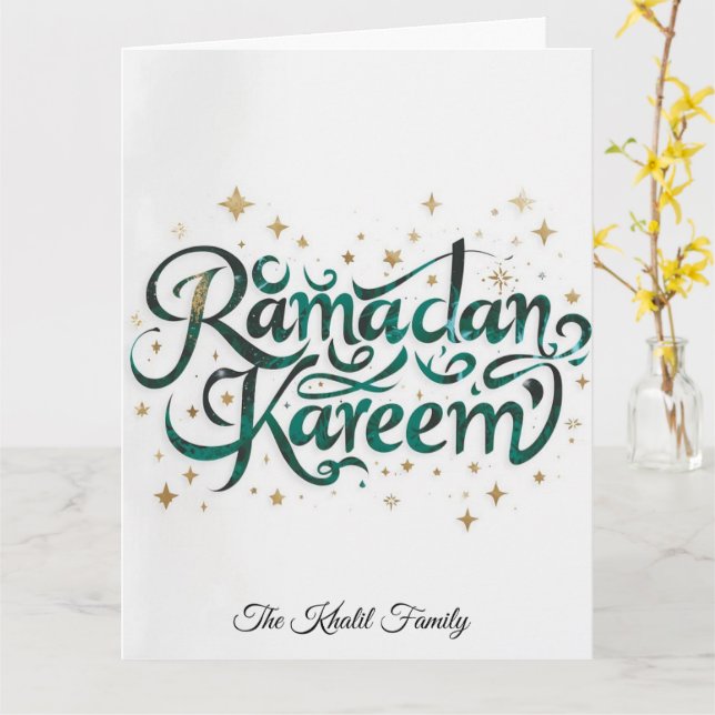 Glückliches Ramadan Mubarak Ramadan Kareem Gold Mu Karte (Gelbe Blume)