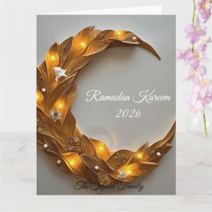 Glückliches Ramadan Mubarak Ramadan Kareem Weißer  Karte