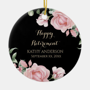 Glückliches Rentner-Dekor mit Blumen Keramik Ornament