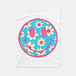 Glückliches Retro-Gänseblümchen-Lächel-Gesicht Pre Fleecedecke