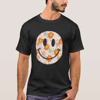 Glückliches Retro-Gänseblümchen-Lächelgesicht Prep T-Shirt