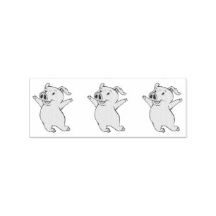 Glückliches rosa Schwein, das Thunder_Cove spring Gummistempel
