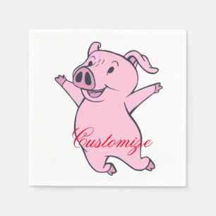 Glückliches rosa Schwein, das Thunder_Cove spring Serviette
