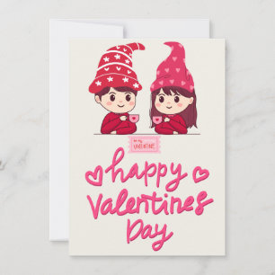glückliches San-Valentin-Paar beim Kaffeetrinken Feiertagskarte
