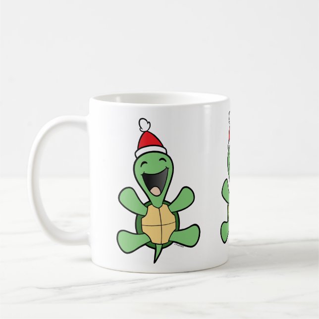 Glückliches Schildkröte-Weihnachten Tasse (Links)