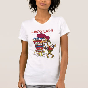 Glückliches Schlitz-Maschinen-Shirt Damen-Gamblin T-Shirt