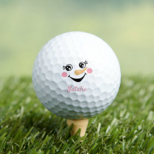 Glückliches Schneemann-Gesicht Personalisierter Na Golfball