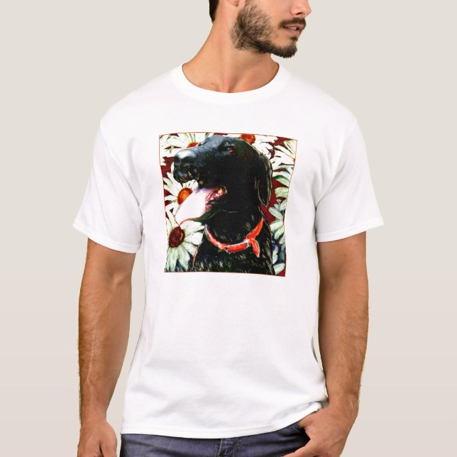 GLÜCKLICHES SCHWARZES LABRADOR-GESICHT T-Shirt (Vorderseite)