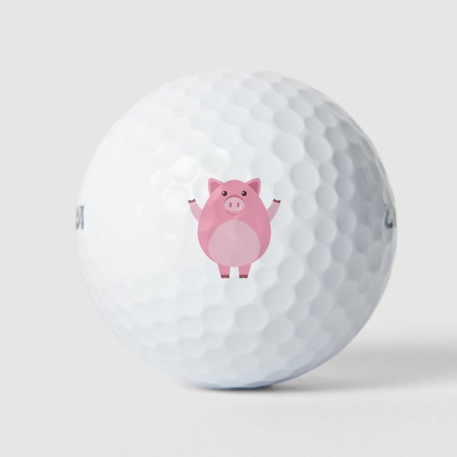 glückliches Schwein Golfball (Vorderseite)
