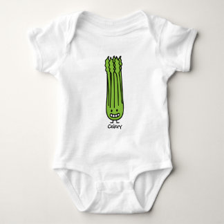 Glückliches Sellerie-Stiel-Bündelgrün-Fasergemüse Baby Strampler