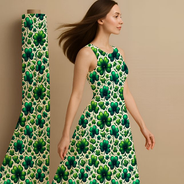 Glückliches Shamrock St. Patrick's Day Muster Stof Stoff (Lucky Fabric)