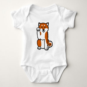 Glückliches Shiba Baby Strampler