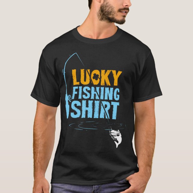Glückliches Shirt für einen Fischer (Vorderseite)