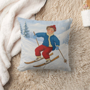 Glückliches Skikissen Kissen